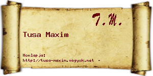 Tusa Maxim névjegykártya